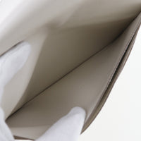 HERMES Long Wallet Purse long Dogon Taurillon Clemence White beige unisex(Unisex) Used Authentic