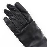 HERMES gloves Glove Lambskin, Satin black Women Used Authentic