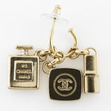 CHANEL Pierce swing COCO Mark 3P charm Plated Gold gold Women Used Authentic