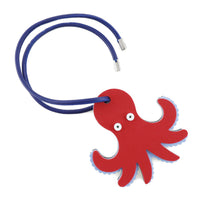 LOEWE charm Bag charm octopus Paula Zuibiza Octopus Urethane, Leather Red and blue Women Used Authentic