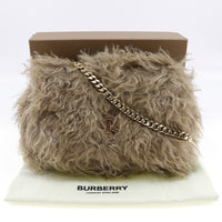 BURBERRY Shoulder Bag ChainShoulder Lambskin, Mohair 8057587 Brown Women Used Authentic