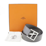 HERMES belt Serie Taurillon Clemence gray mens Used Authentic