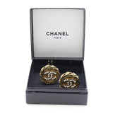 CHANEL Earring vintage Chain COCO Mark Plated Gold, Rhinestones gold Women Used Authentic