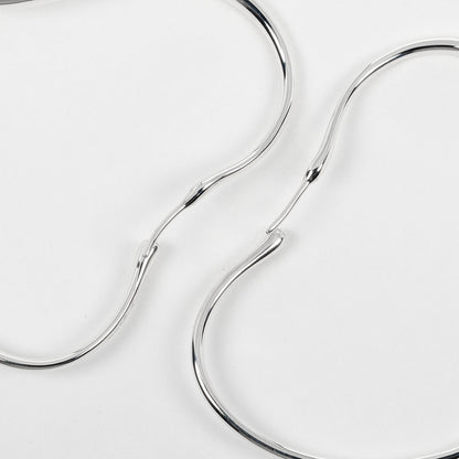 TIFFANY&Co. Pierce Silver925 Silver Open Heart Medium Hoops Women Used Authentic