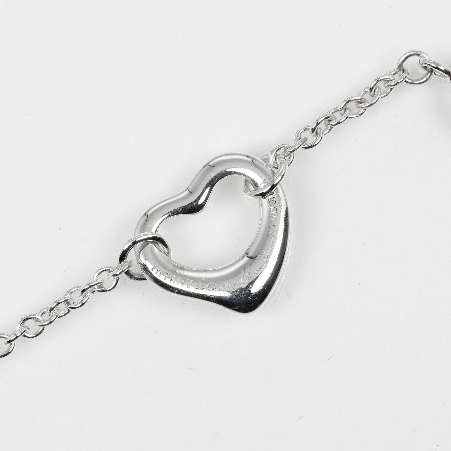 TIFFANY&Co. bracelet Silver925 Silver 5P motif Open heart Women Used Authentic