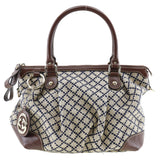 GUCCI Handbag Diamante Sukey Canvas, leather 247902 Brown, Navy Women Used Authentic