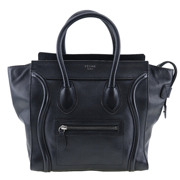 CELINE Handbag Micro shopper Luggage Calfskin 167793 black Women Used Authentic