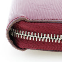LOUIS VUITTON Long Wallet Purse Zippy wallet Epi Leather Red Women Used Authentic