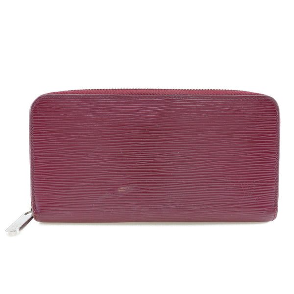 LOUIS VUITTON Long Wallet Purse Zippy wallet Epi Leather Red Women Used Authentic