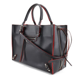 BALENCIAGA Handbag Paper A6 Calfskin 370926 Black / red Women Used Authentic