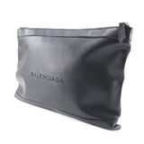 BALENCIAGA Clutch bag Navy clip M lambskin 373834 black unisex(Unisex) Used Authentic