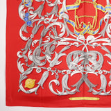 HERMES scarf The elegance of a spear LE MORS A LA CONETABLE Carre90 silk Red Women Used Authentic