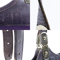GUCCI Tote Bag Horsebit Calfskin 145769 purple Women Used Authentic
