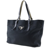 PRADA Tote Bag With logo canvas black Women Used Authentic