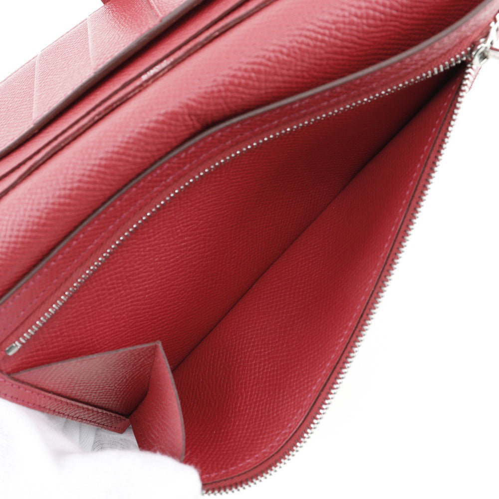 HERMES Long Wallet Purse Epsom Red Beansufla