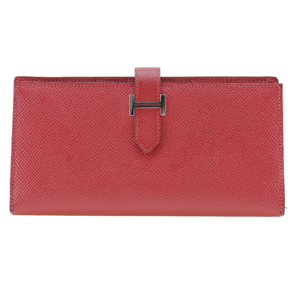 HERMES Long Wallet Purse Epsom Red Beansufla