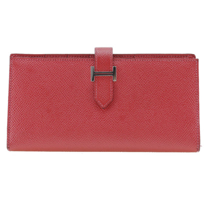 HERMES Long Wallet Purse Epsom Red Beansufla