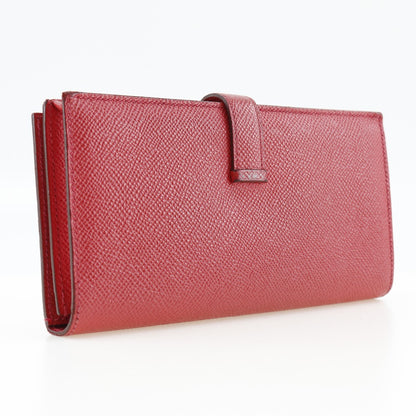 HERMES Long Wallet Purse Epsom Red Beansufla