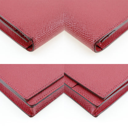 HERMES Long Wallet Purse Epsom Red Beansufla