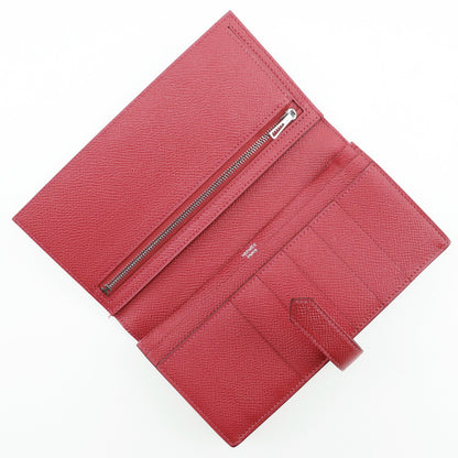 HERMES Long Wallet Purse Epsom Red Beansufla