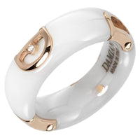 Damiani Ring Fine jewelry D icon 18k pink gold, diamond, white ceramic white Women Used Authentic