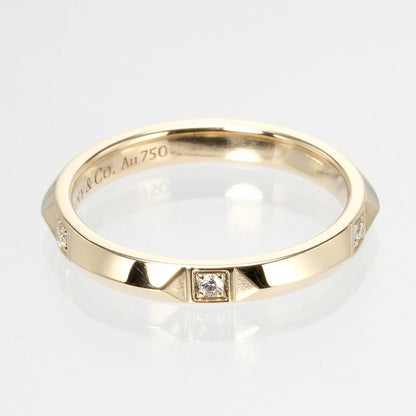 TIFFANY&Co. Ring K18 Yellow Gold, Diamond gold 5P diamond True Band 0.1" Women Used Authentic