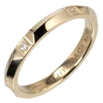 TIFFANY&Co. Ring K18 Yellow Gold, Diamond gold 5P diamond True Band 0.1" Women Used Authentic