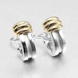 TIFFANY&Co. Earring Grooved Silver 925, K18 yellow gold Silver Women Used Authentic