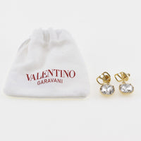 Valentino Garavani Pierce Kristall, plattierte Gold Gold Frauen verwendeten authentisch