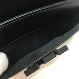 LOUIS VUITTON Clutch bag leather black LV logo Pochette Louise EW Women Used Authentic