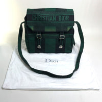 Christian Dior Shoulder Bag Bag Crossbody Gingham check Dior camp canvas Green x black Women Used Authentic