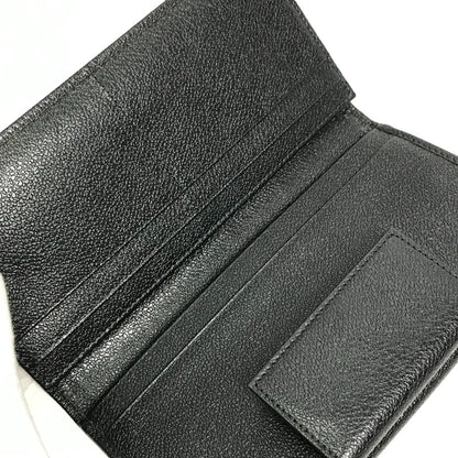 BVLGARI Long Wallet Purse Leather / nylon black W Hook Wallet  logo button millerige mens Used Authentic