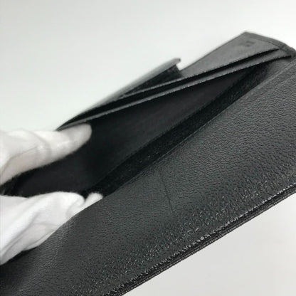 BVLGARI Long Wallet Purse Leather / nylon black W Hook Wallet  logo button millerige mens Used Authentic