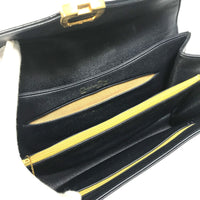 Christian Dior Shoulder Bag logo shoulder bag logo vintage leather Navy Women Used Authentic