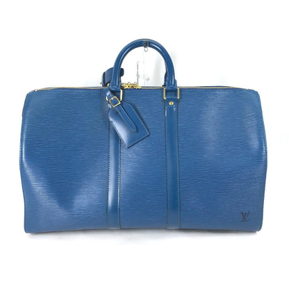 LOUIS VUITTON Boston Duffel bag M42975 Epi Leather blue Epi Travel Bag Keepall 45 Women Used Authentic