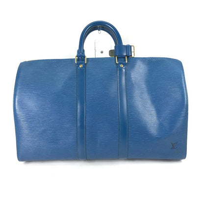 LOUIS VUITTON Boston Duffel bag M42975 Epi Leather blue Epi Travel Bag Keepall 45 Women Used Authentic