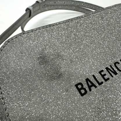 BALENCIAGA Shoulder Bag 552372 leather Silver logo Everyday camera bag Women Used Authentic