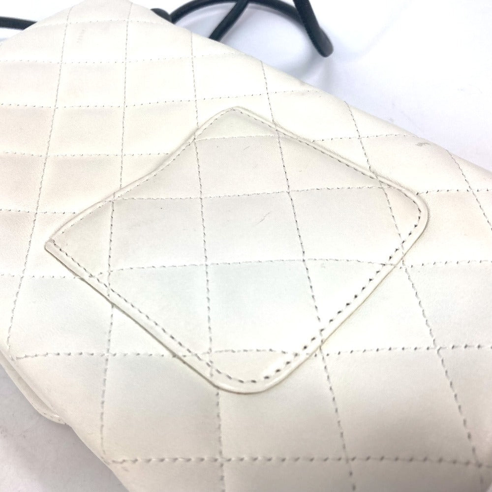 CHANEL Shoulder Bag leather white Cambon line CC COCO Mark