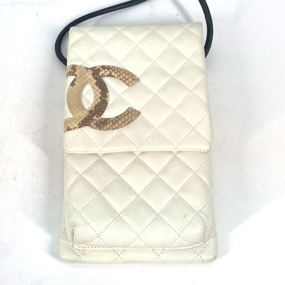 CHANEL Shoulder Bag leather white Cambon line CC COCO Mark