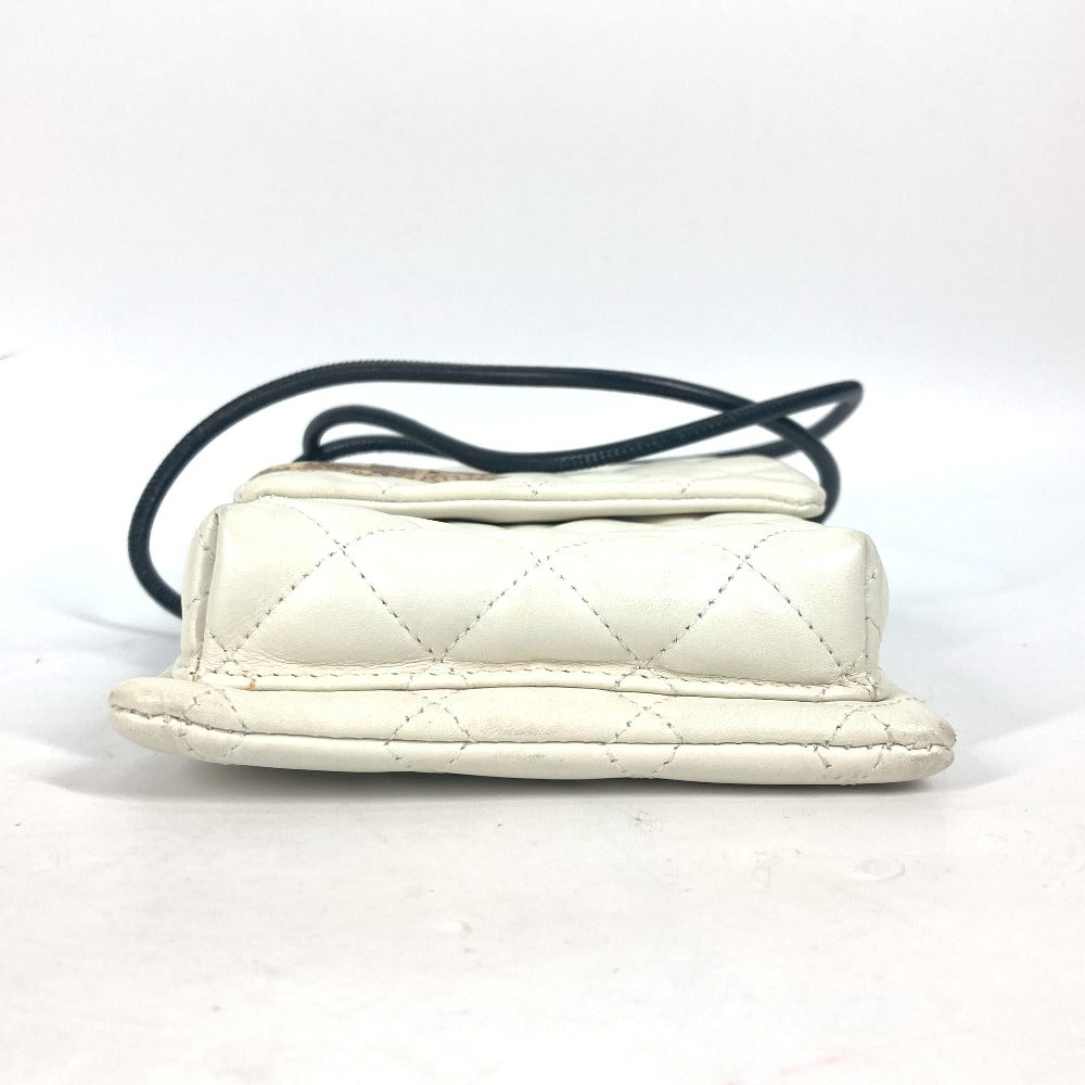 CHANEL Shoulder Bag leather white Cambon line CC COCO Mark