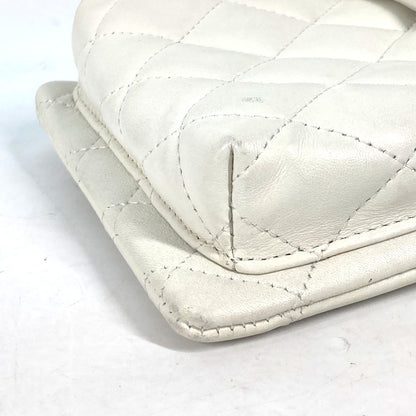 CHANEL Shoulder Bag leather white Cambon line CC COCO Mark