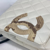 CHANEL Shoulder Bag pochette bag Cambon line CC COCO Mark leather white Women Used Authentic