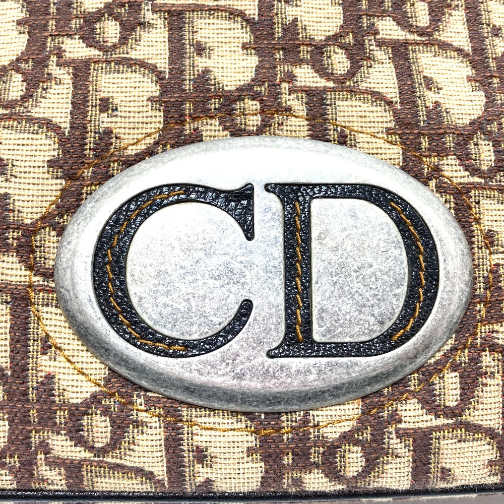 Christian Dior Handbag Leather / canvas Brown Trotter CD logo Women Used Authentic