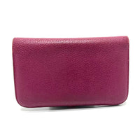 HERMES Folded wallet Long Wallet Purse Dogon GM Taurillon Clemence Purple unisex(Unisex) Used Authentic