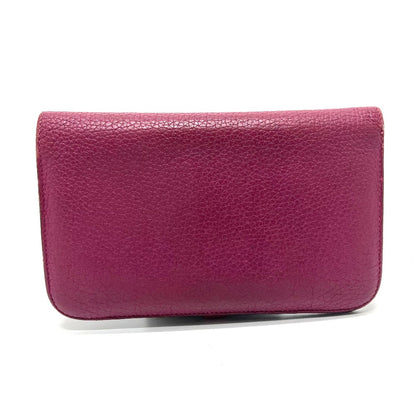 HERMES Folded wallet Taurillon Clemence Purple type Dogon GM unisex(Unisex) Used Authentic