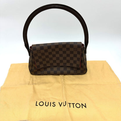 LOUIS VUITTON Tote Bag N51158 Damier canvas Brown Damier Mini Looping Women Used Authentic