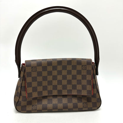 LOUIS VUITTON Tote Bag N51158 Damier canvas Brown Damier Mini Looping Women Used Authentic