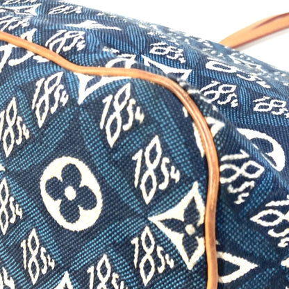 LOUIS VUITTON Tote Bag M57484 Jacquard Navy Monogram jacquard pouch included Neverfull MM Women Used Authentic