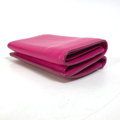 BALENCIAGA Trifold wallet 391446 leather pink logo Paper mini Women Used Authentic