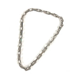 LOUIS VUITTON Necklace M64196 metal Silver Necklace Collier Chain Monogram mens Used Authentic